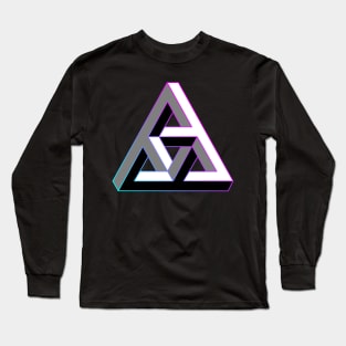 Even more impossible triangle with cyan to magenta gradient edge Long Sleeve T-Shirt